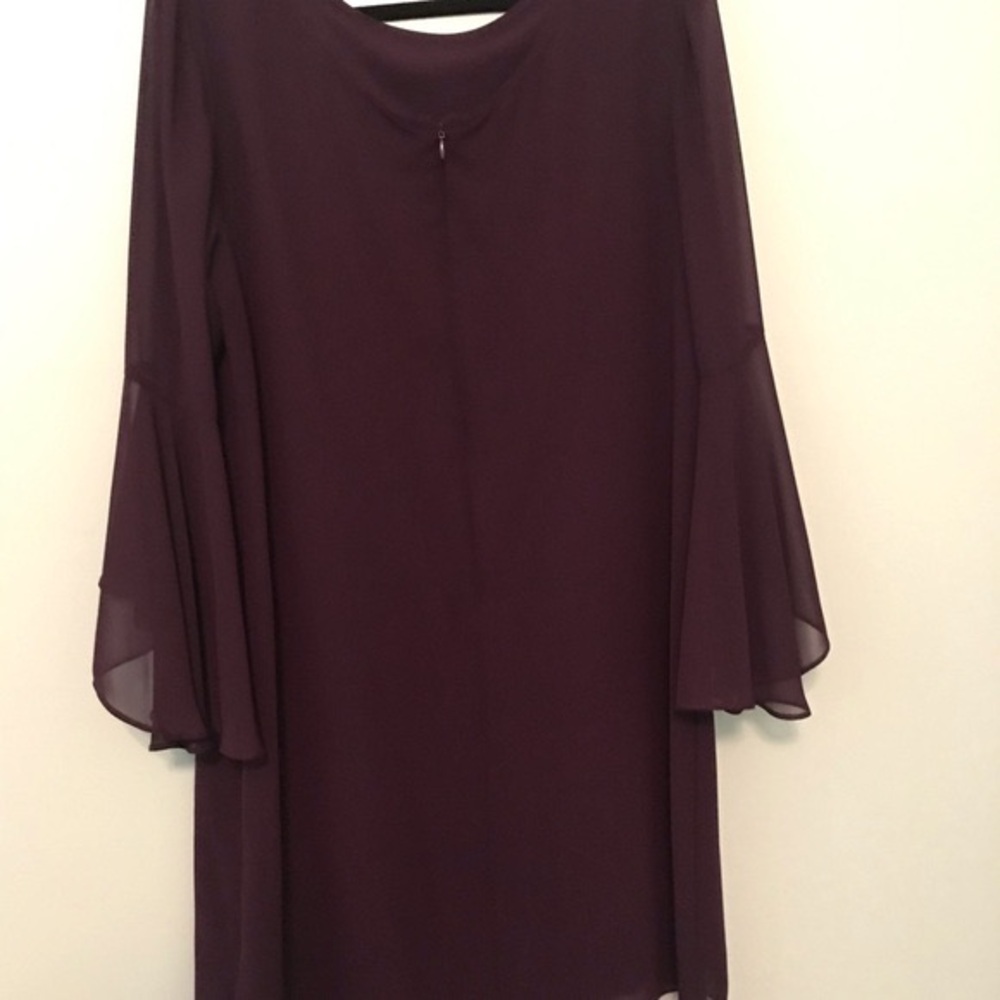 MSK Purple Long Flowy Sleeve Dress Size 14 - Picture 5 of 8
